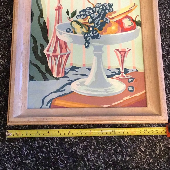 Vintage MCM Framed Paint by number still life RARE - Picture 7 of 8